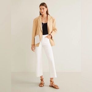 MANGO Audrey Wide Leg Jeans Color White Size US 6